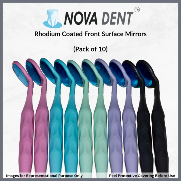 Nova Dent Front Surface Rhodium Autoclavable Mouth Mirror With Ruler Very Best Prices in India