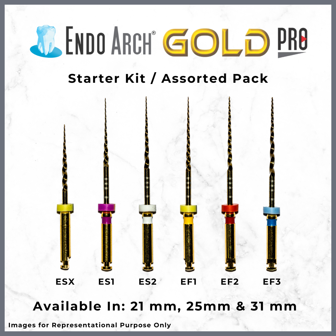 10 Paquets De Limes Endodontiques Rotatives Endo Pro Gold - Taper SX-F3 - Longueurs 21/25/31 Mm - Neuf